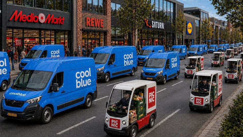 Coolblue en Picnic veroveren Duitsland (AI gegenereerd)