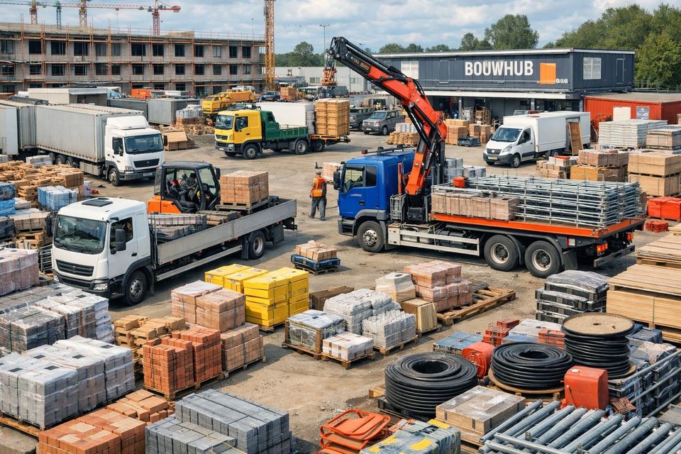 Een bouwhub in bedrijf (AI-gegenereerd)