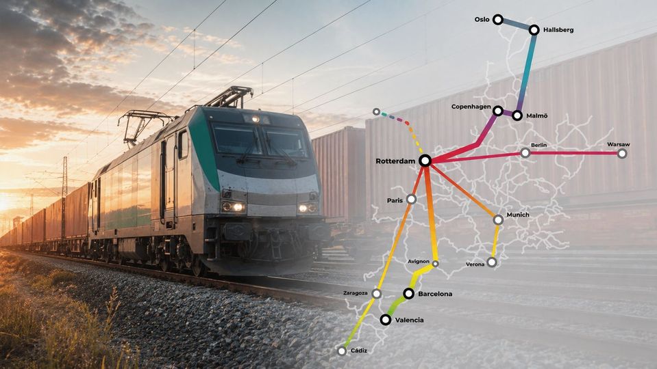 Fresh on track Valencia-Rotterdam (AI gegenereerd)