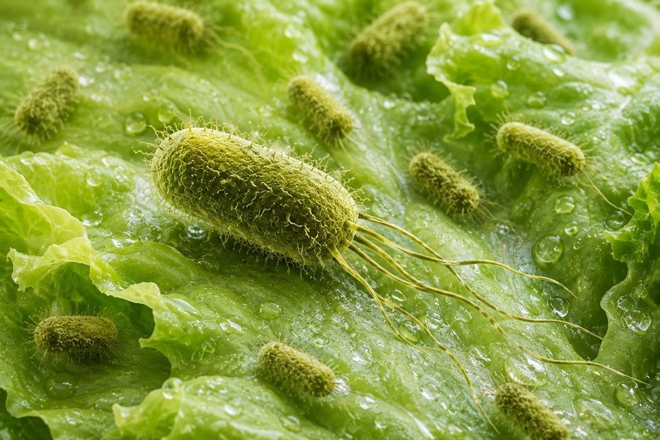 Poepbacterie in de voedselketen (AI gegenereerd)