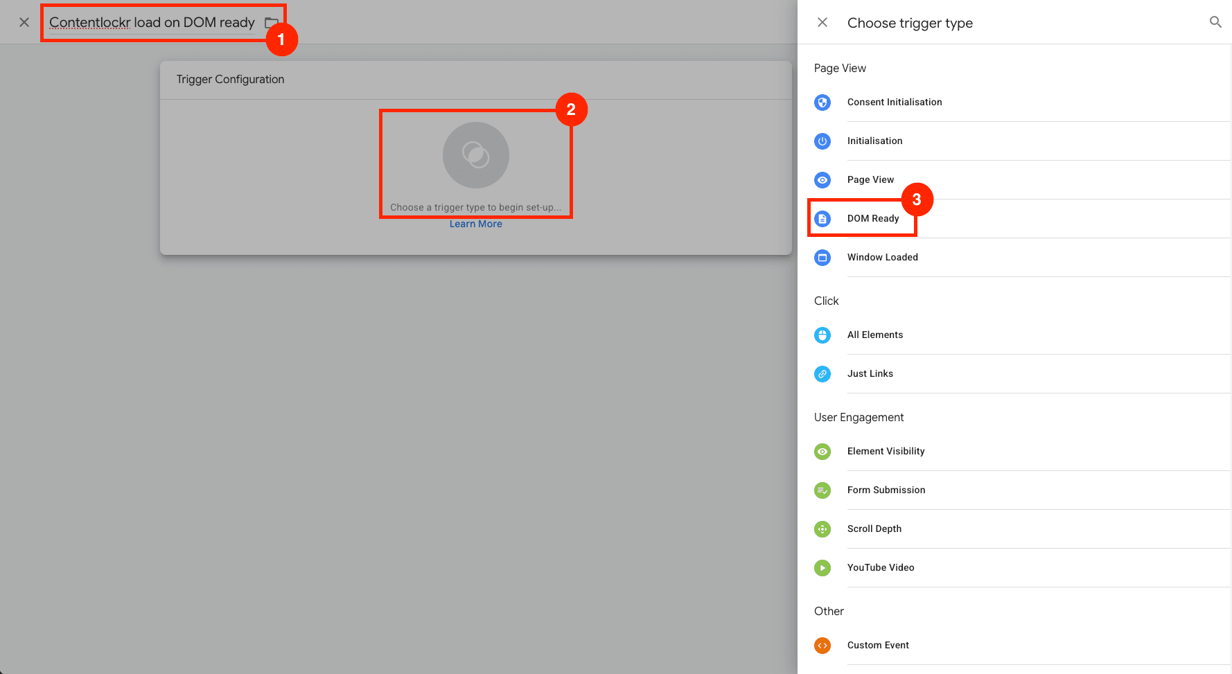 Select DOM Ready trigger