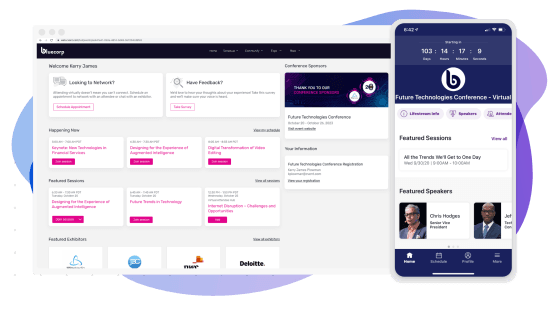 Attendee Hub for virtual and hybrid events