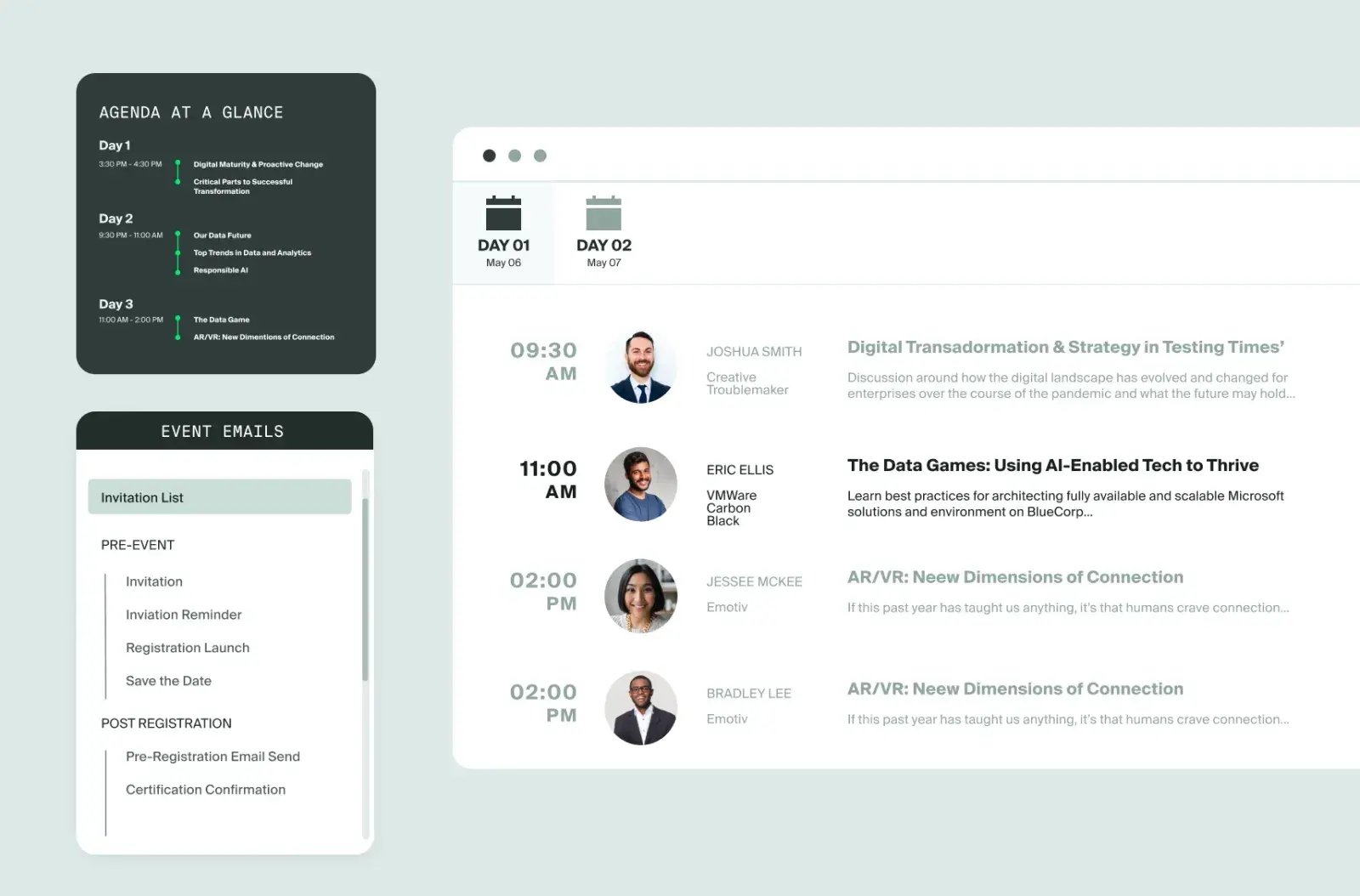 Event Registration_Agenda at a glance_email marketing_agenda and speaker promotion