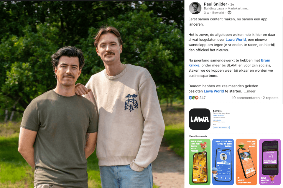Lawa LinkedIn post