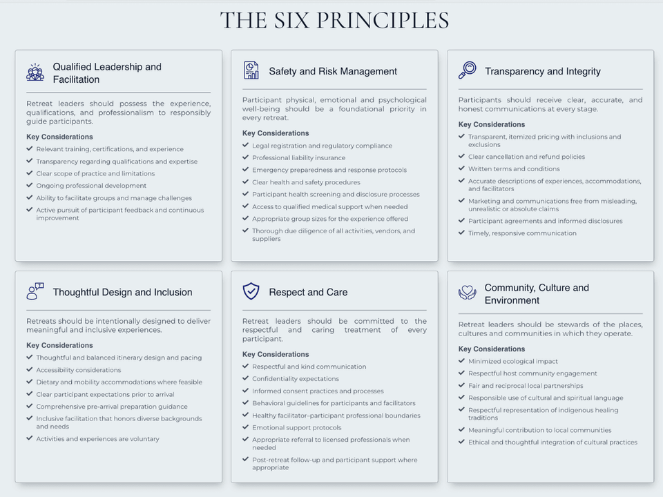 Six Principles For Responsible Retreats