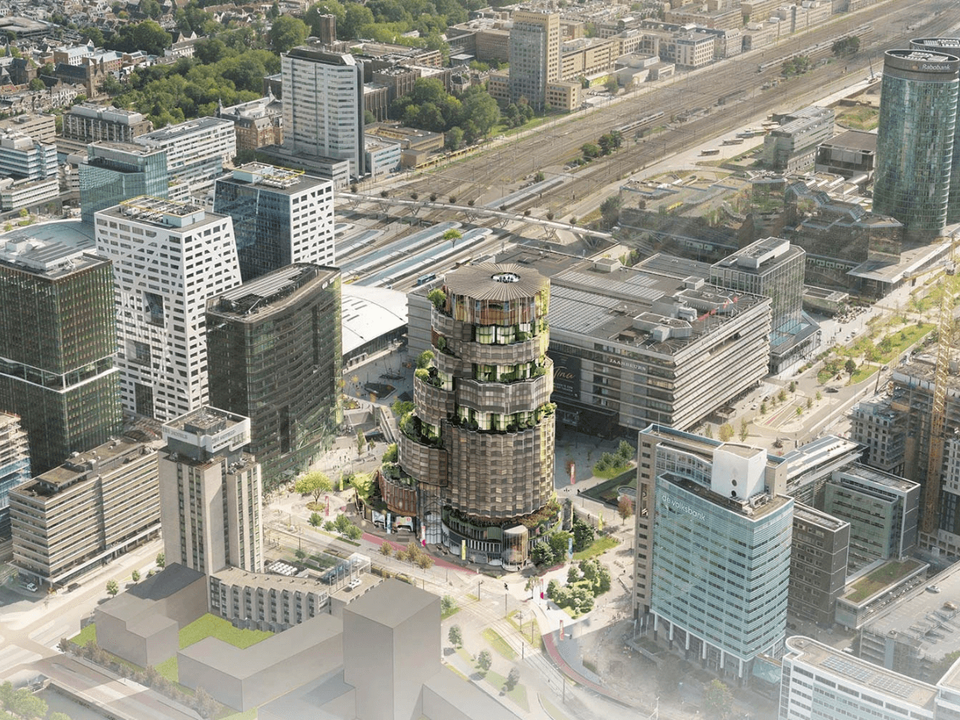Visualisatie van project Oopen op het Jaarbeursplein