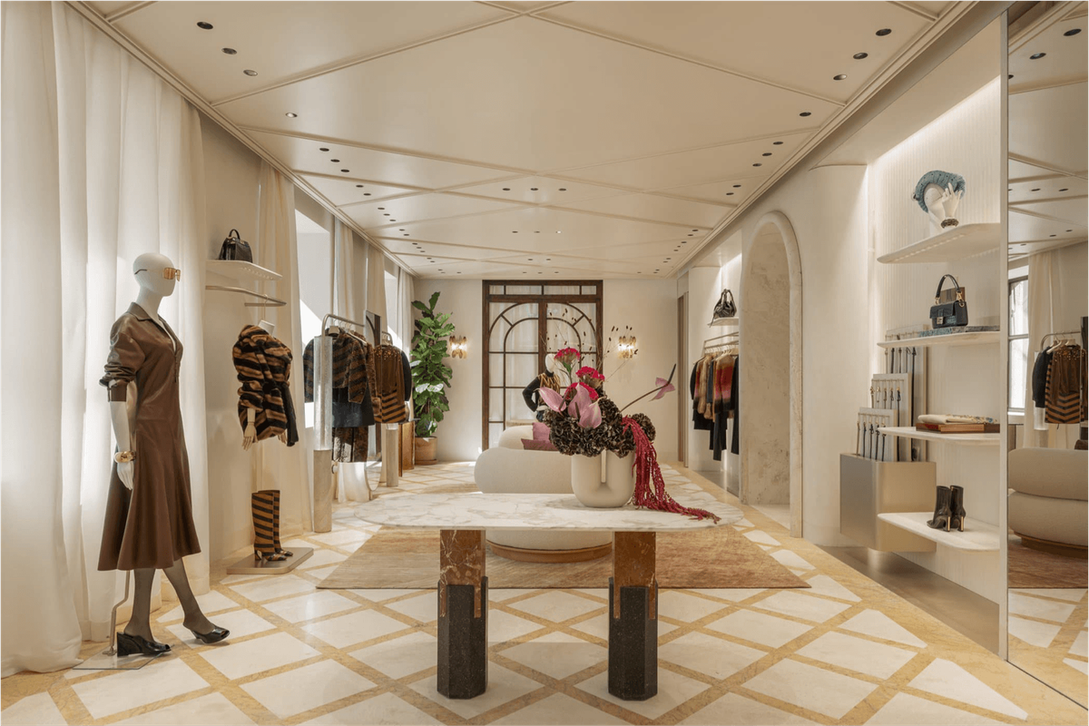 Fendi's modepaleis in modestad Milaan
