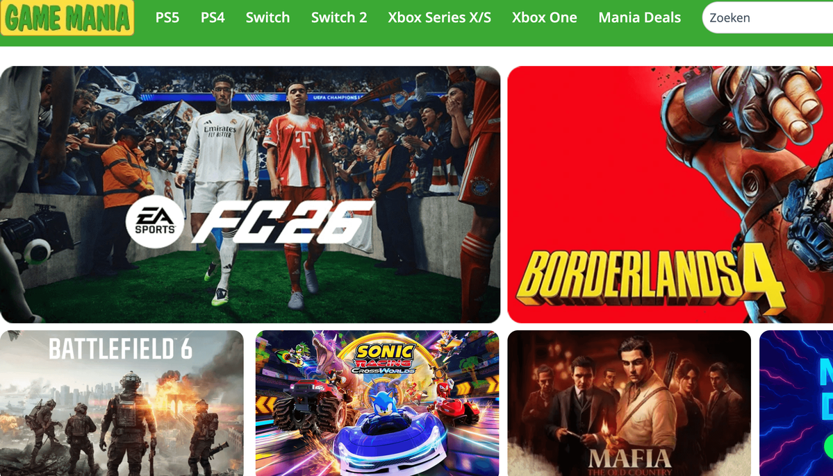 Webshop Game Mania met vertraging gelanceerd