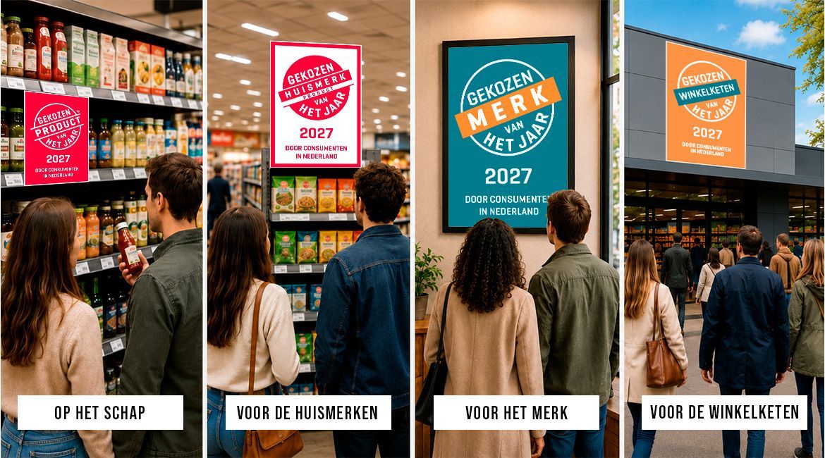 Het Gekozen Product en Merk van het Jaar-ecosysteem, het symbool van vertrouwen dat voorkeur creëert